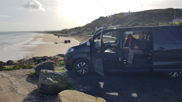 Sightseeing Omaha Beach from private minibus Normandy tour