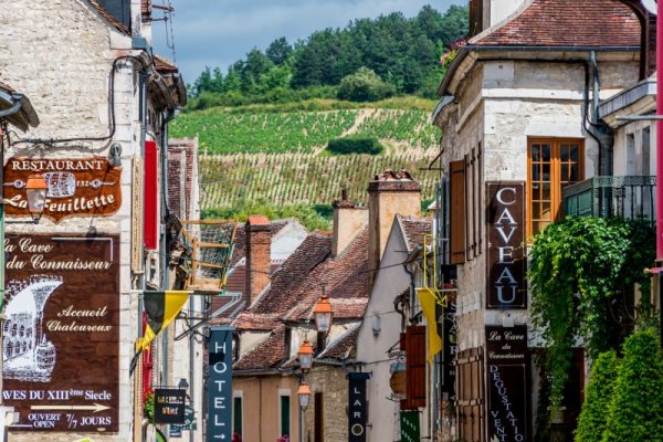 Streets of Chablis full of small wine producers